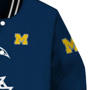 michigan wolverines tribal art blue white black jacket premium grade jacketwow