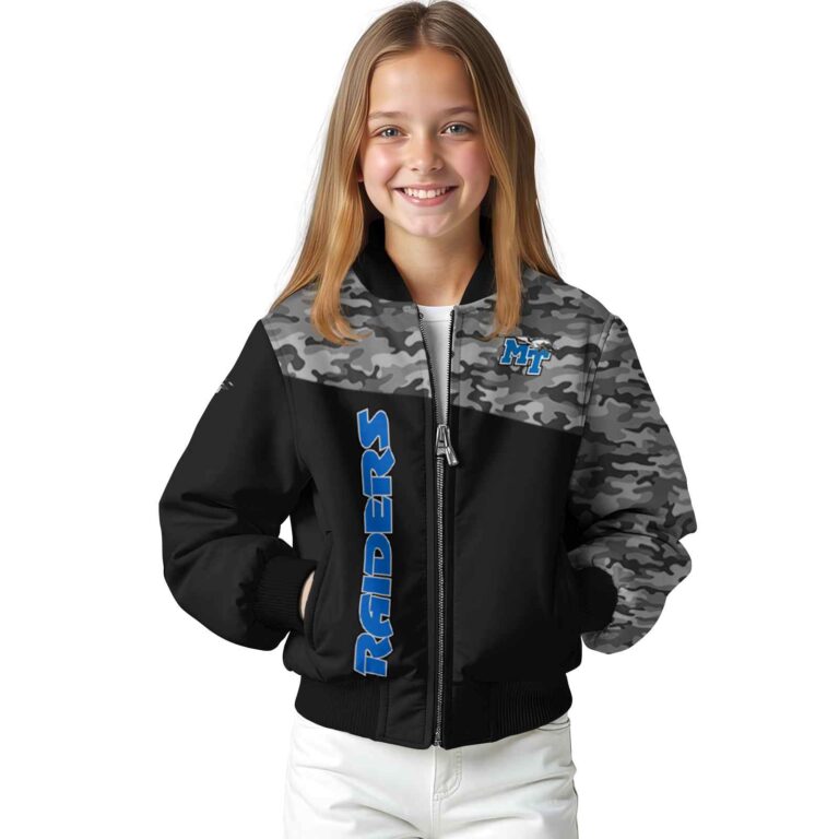 middle tennessee blue raiders camo patchwork black jacket top rated jacketwow