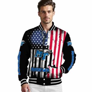 middle tennessee blue raiders patriotic theme black jacket high quality jacketwow