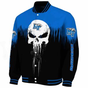 middle tennessee blue raiders punisher skull blue black white jacket best selling jacketwow