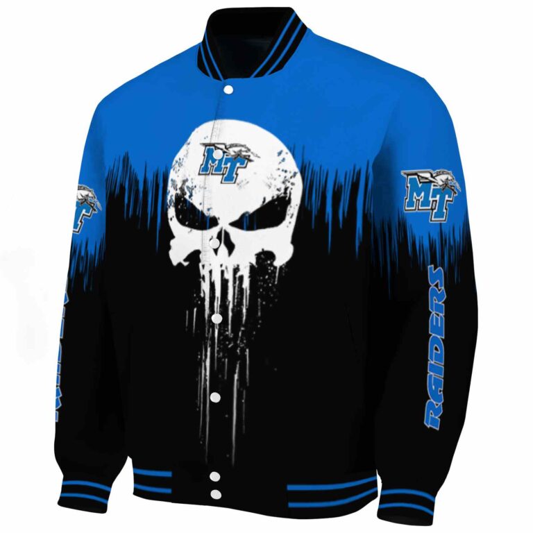 middle tennessee blue raiders punisher skull blue black white jacket best selling jacketwow