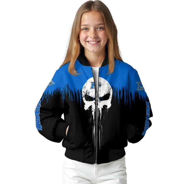 middle tennessee blue raiders punisher skull blue black white jacket top rated jacketwow