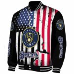 milwaukee brewers patriotic theme black jacket best selling jacketwow