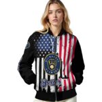 milwaukee brewers patriotic theme black jacket best selling jacketwow