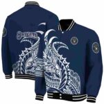 milwaukee brewers tribal art navy blue white black jacket best selling jacketwow
