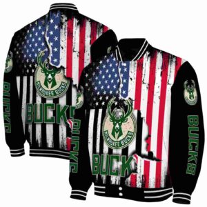 milwaukee bucks patriotic theme black jacket fashion forward jacketwow