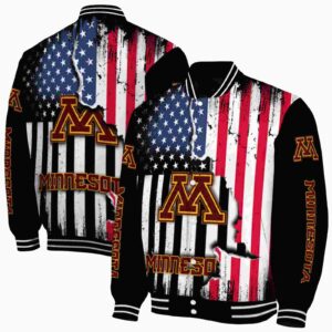minnesota golden gophers patriotic theme black jacket fashion forward jacketwow
