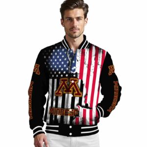 minnesota golden gophers patriotic theme black jacket high quality jacketwow