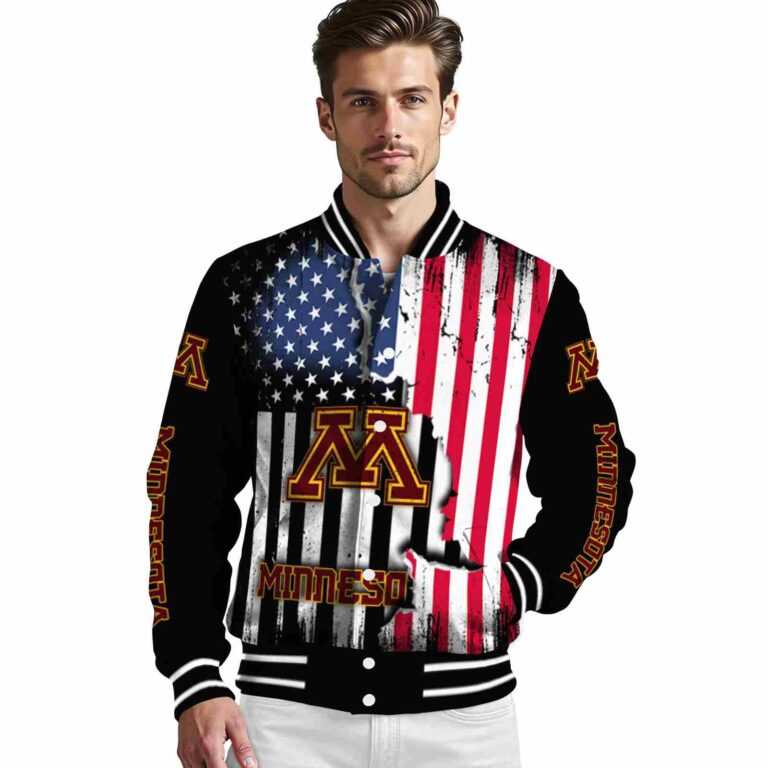 minnesota golden gophers patriotic theme black jacket high quality jacketwow