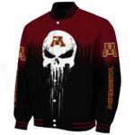 minnesota golden gophers punisher skull maroon black white jacket best selling jacketwow