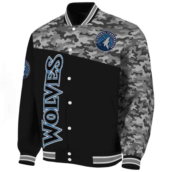 minnesota timberwolves camo patchwork black jacket best selling jacketwow