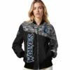 minnesota timberwolves camo patchwork black jacket latest model jacketwow