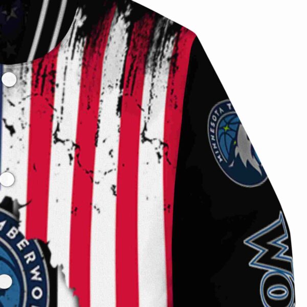 minnesota timberwolves patriotic theme black jacket premium grade jacketwow