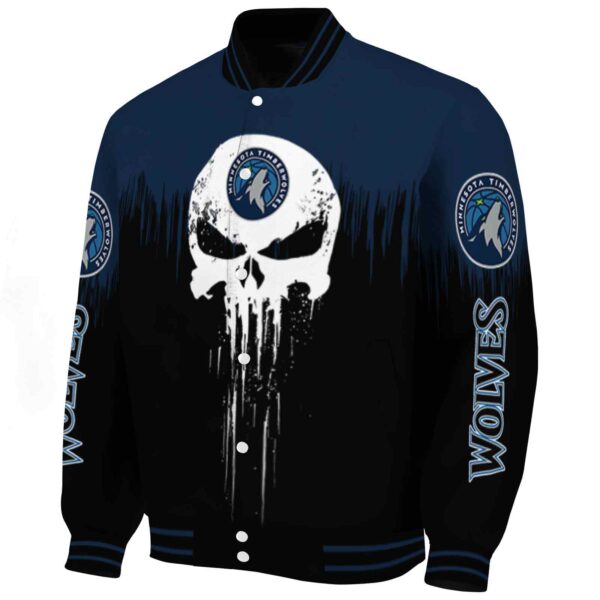 minnesota timberwolves punisher skull midnight blue black white jacket best selling jacketwow