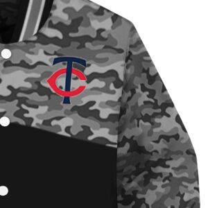 minnesota twins camo patchwork black jacket premium grade jacketwow