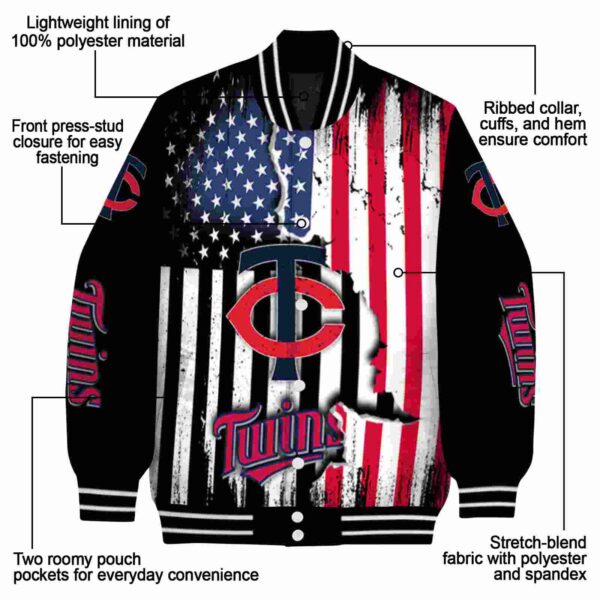 minnesota twins patriotic theme black jacket new arrival jacketwow