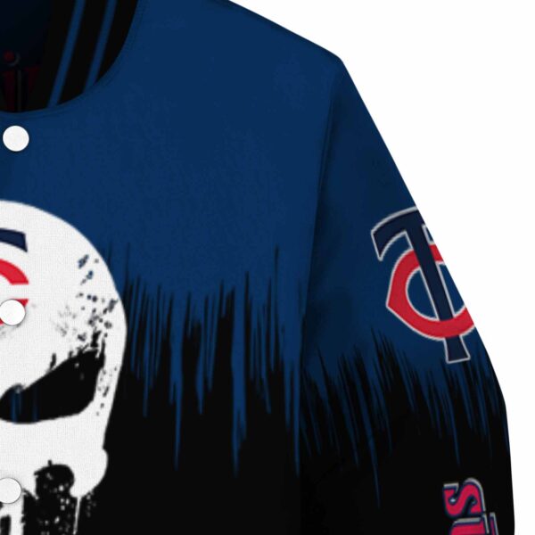 minnesota twins punisher skull navy black white jacket premium grade jacketwow