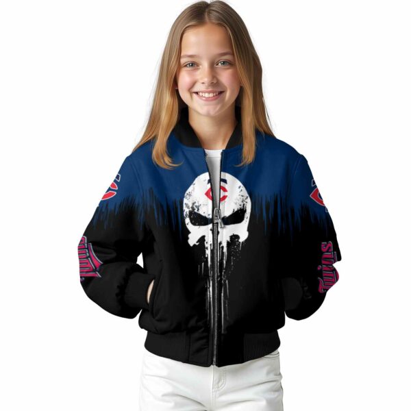 minnesota twins punisher skull navy black white jacket top rated jacketwow