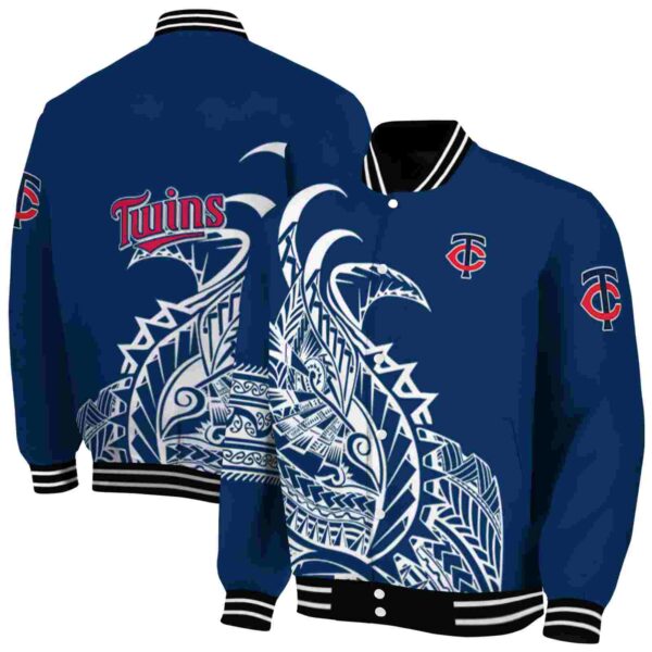 minnesota twins tribal art navy white black jacket fashion forward jacketwow