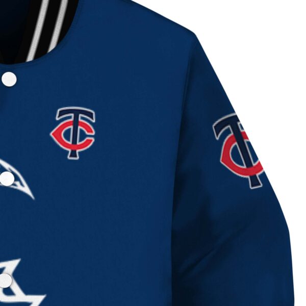 minnesota twins tribal art navy white black jacket premium grade jacketwow