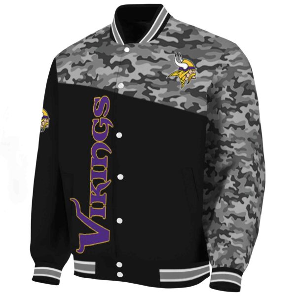 minnesota vikings camo patchwork black jacket best selling jacketwow