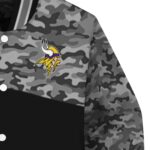 minnesota vikings camo patchwork black jacket best selling jacketwow