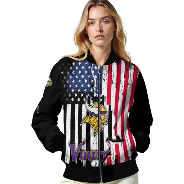 minnesota vikings patriotic theme black jacket latest model jacketwow
