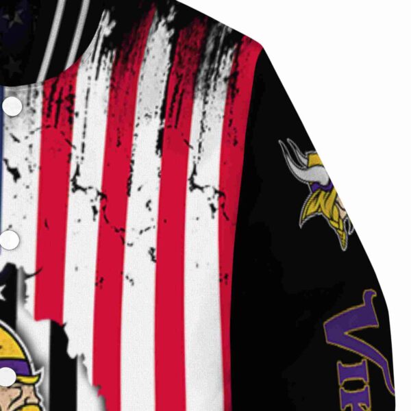 minnesota vikings patriotic theme black jacket premium grade jacketwow