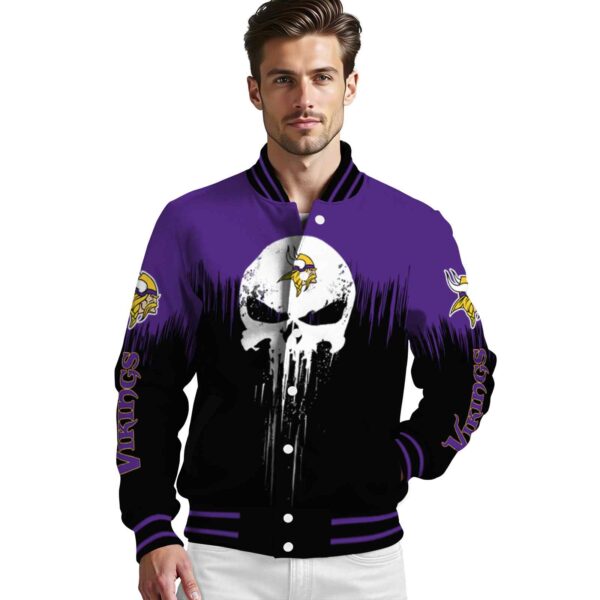 minnesota vikings punisher skull purple black white jacket high quality jacketwow