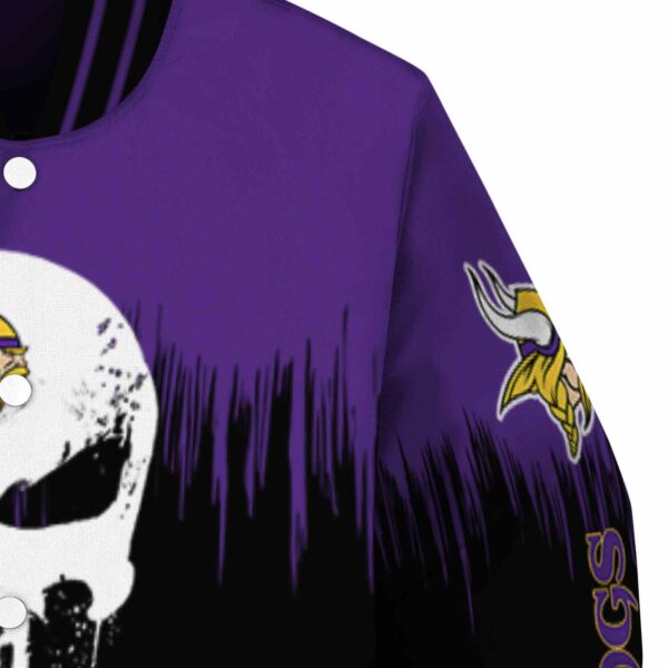minnesota vikings punisher skull purple black white jacket premium grade jacketwow