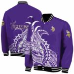 minnesota vikings tribal art purple white black jacket best selling jacketwow