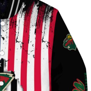 minnesota wild patriotic theme black jacket premium grade jacketwow