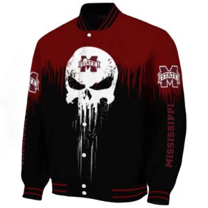 mississippi state bulldogs punisher skull maroon black white jacket best selling jacketwow