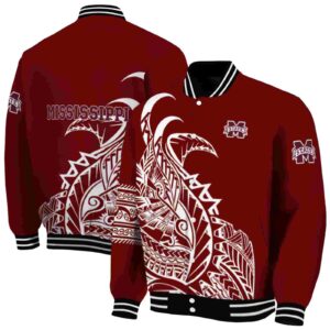 mississippi state bulldogs tribal art maroon white black jacket fashion forward jacketwow