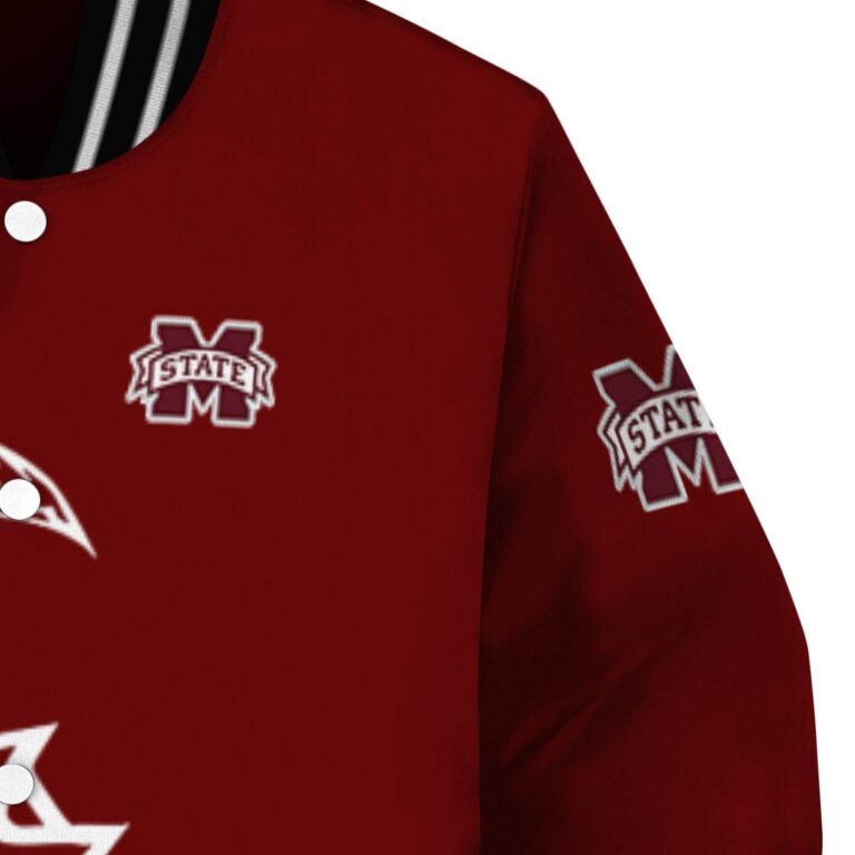 mississippi state bulldogs tribal art maroon white black jacket premium grade jacketwow