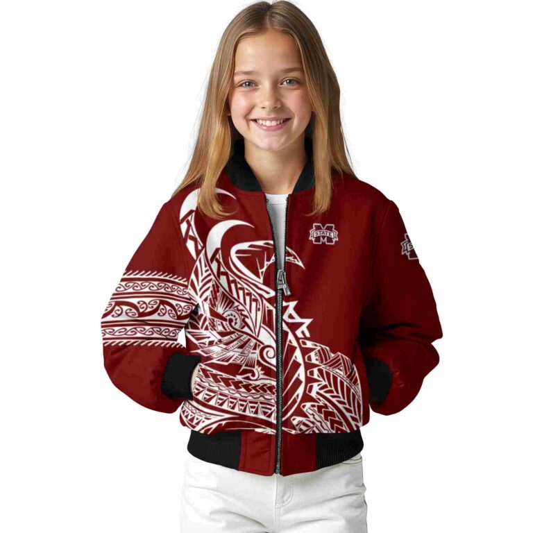 mississippi state bulldogs tribal art maroon white black jacket top rated jacketwow