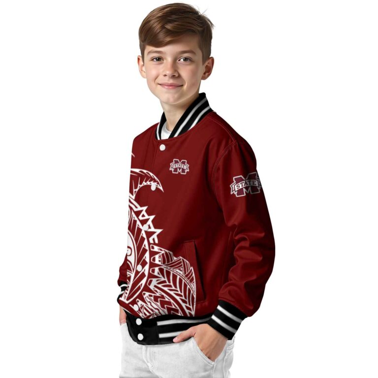 mississippi state bulldogs tribal art maroon white black jacket trendy jacketwow