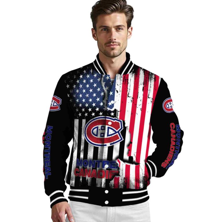 montreal canadiens patriotic theme black jacket high quality jacketwow