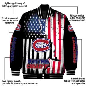 montreal canadiens patriotic theme black jacket new arrival jacketwow