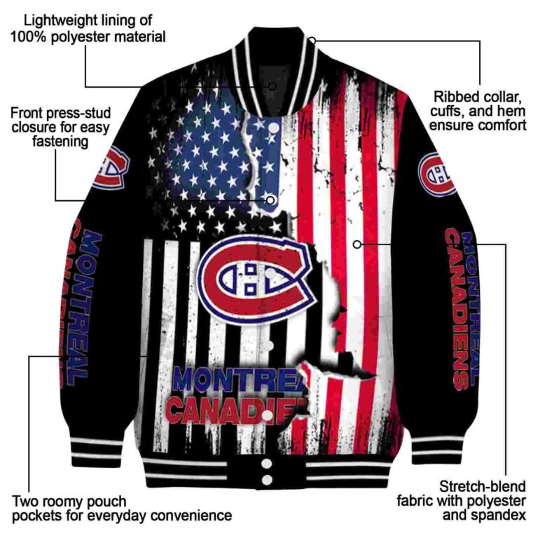 montreal canadiens patriotic theme black jacket new arrival jacketwow