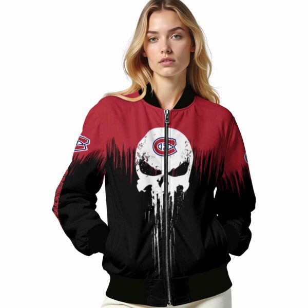 montreal canadiens punisher skull red black white jacket latest model jacketwow