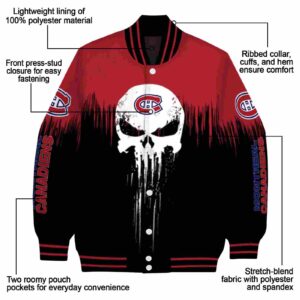 montreal canadiens punisher skull red black white jacket new arrival jacketwow