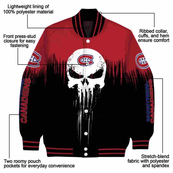 montreal canadiens punisher skull red black white jacket new arrival jacketwow