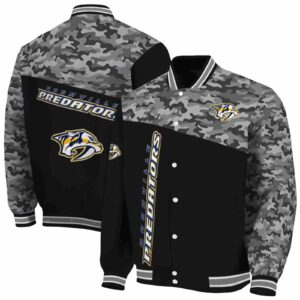 nashville predators camo patchwork black jacket fashion forward jacketwow