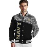 navy midshipmen camo patchwork black jacket best selling jacketwow
