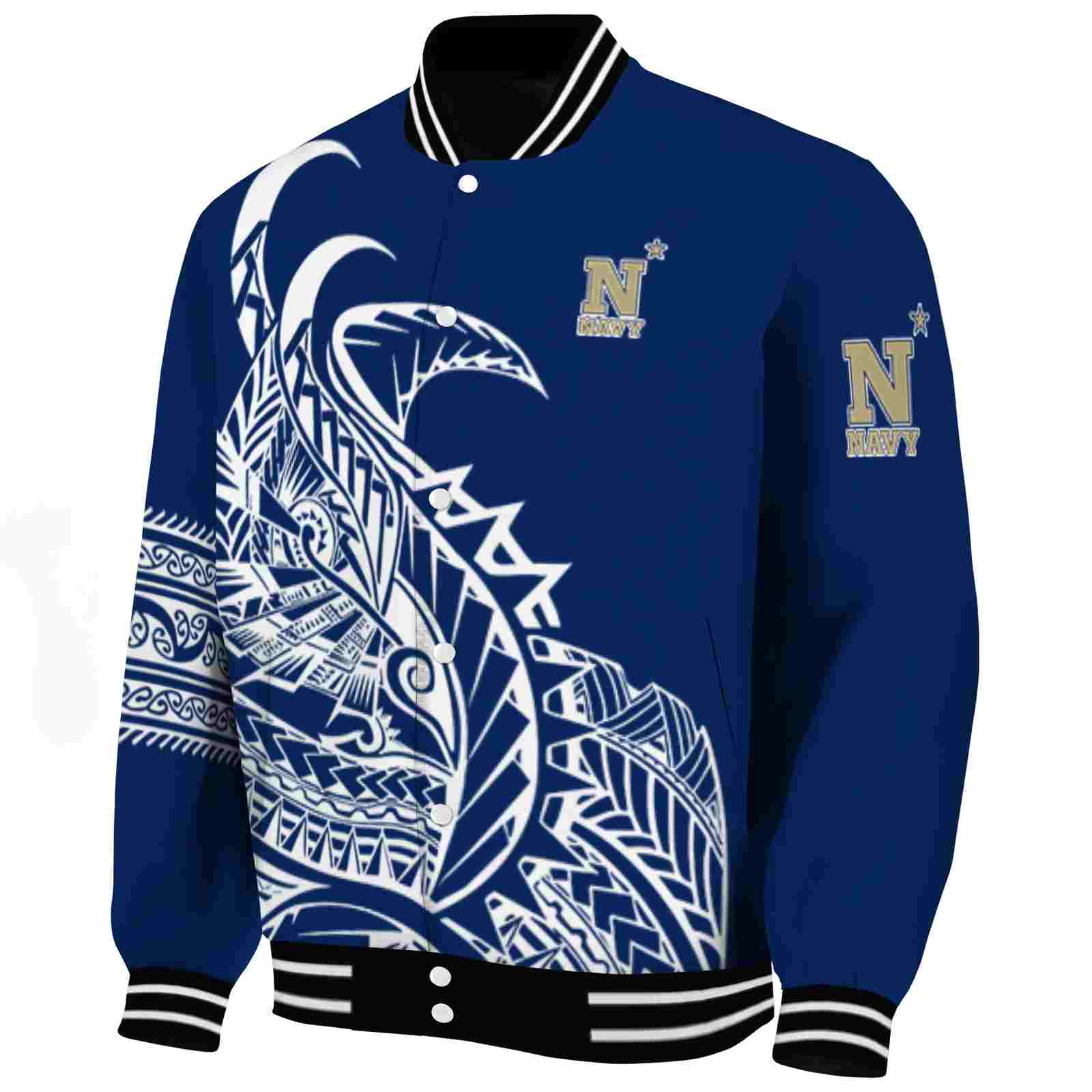 navy midshipmen tribal art blue white black jacket best selling jacketwow navy midshipmen tribal art blue white black jacket best selling jacketwow