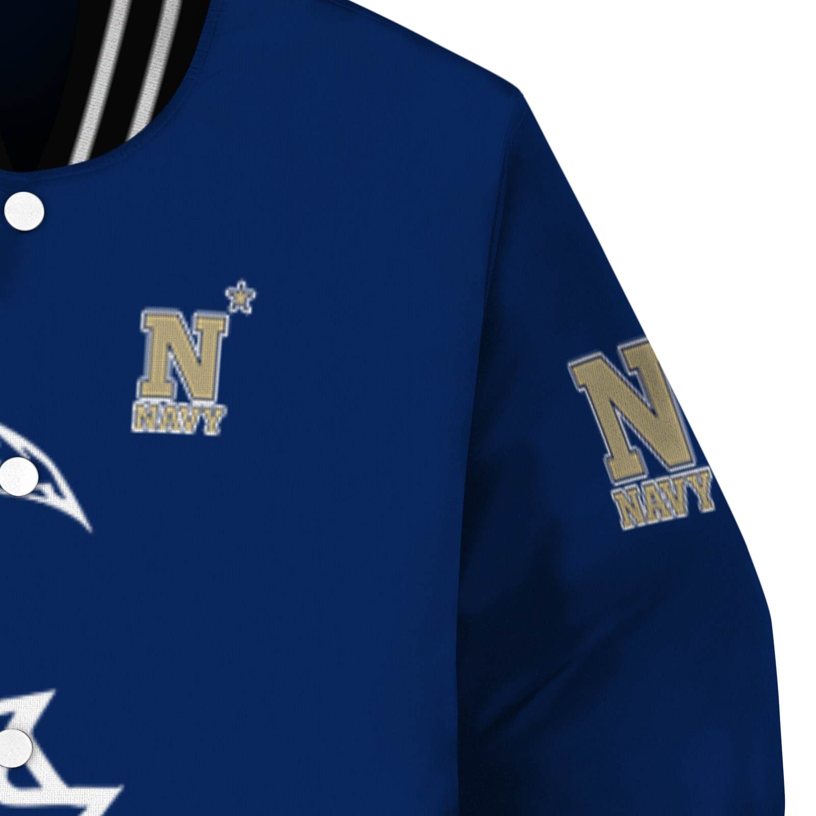 navy midshipmen tribal art blue white black jacket premium grade jacketwow navy midshipmen tribal art blue white black jacket premium grade jacketwow