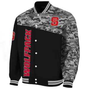 nc state wolfpack camo patchwork black jacket best selling jacketwow
