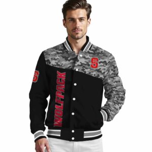 nc state wolfpack camo patchwork black jacket high quality jacketwow
