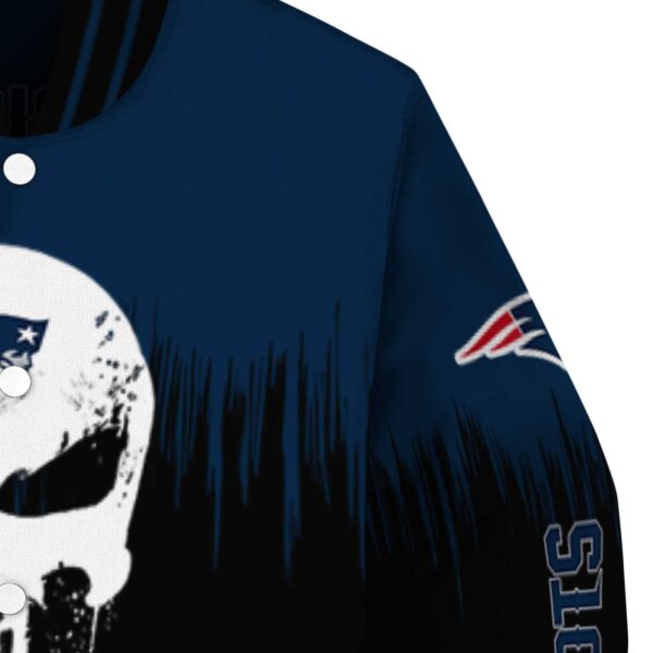 new england patriots punisher skull blue black white jacket premium grade jacketwow